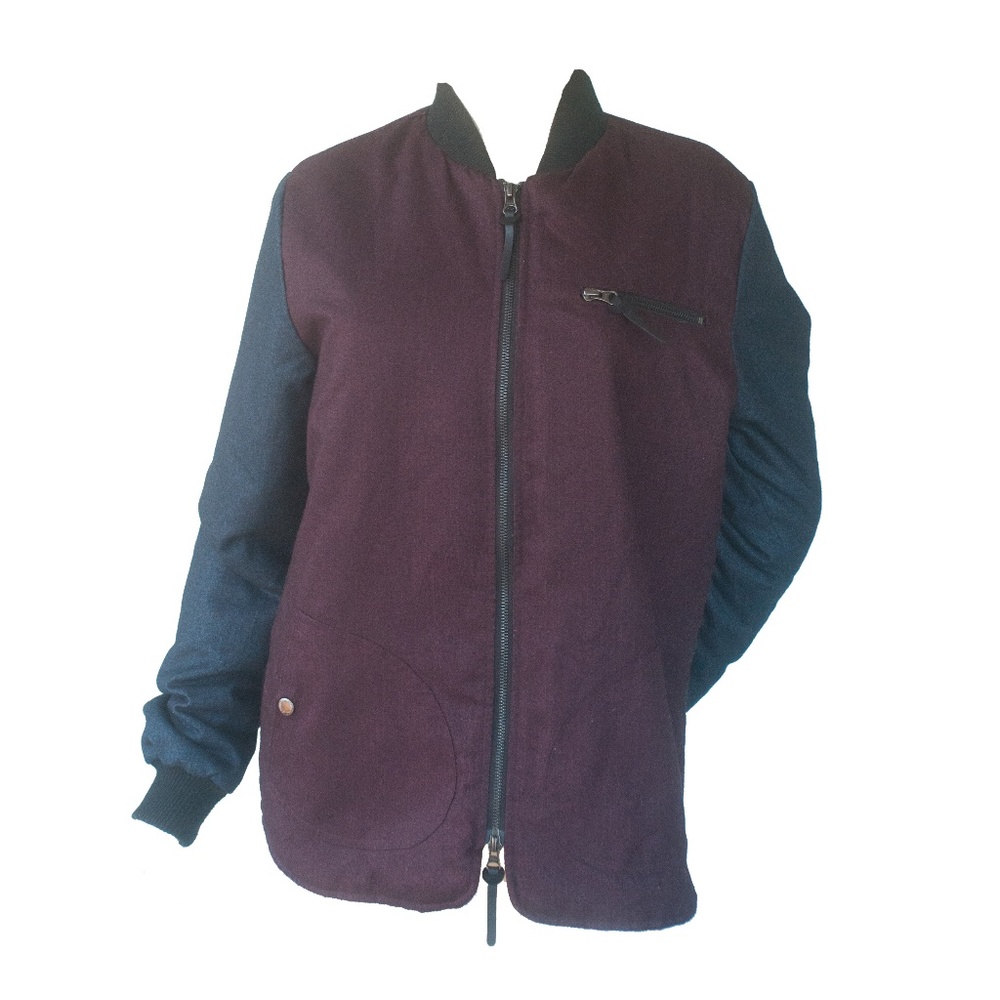 NWT Urban Outfitters UO Native Youth Maroon & Gray Bomber Jacket